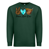 Sports Green peace love cow Premium Sweatshirt - RanaPortraitStore