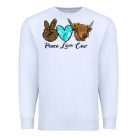 White peace love cow Premium Sweatshirt - RanaPortraitStore