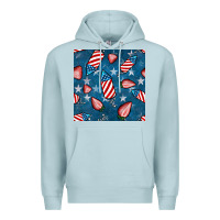 Blue Mist 4th uf july strawberries seamless pattern Premium Hoodie - BundleAndBundleShop