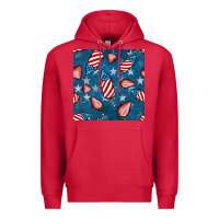 Cardinal 4th uf july strawberries seamless pattern Premium Hoodie - BundleAndBundleShop