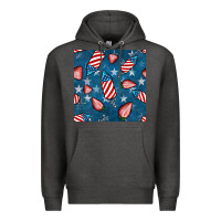 Charcoal Heather 4th uf july strawberries seamless pattern Premium Hoodie - BundleAndBundleShop