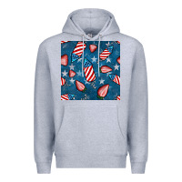 Heather Grey 4th uf july strawberries seamless pattern Premium Hoodie - BundleAndBundleShop