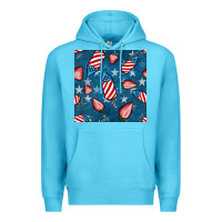 Ocean Blue 4th uf july strawberries seamless pattern Premium Hoodie - BundleAndBundleShop