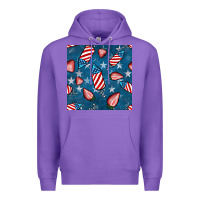 Purple 4th uf july strawberries seamless pattern Premium Hoodie - BundleAndBundleShop