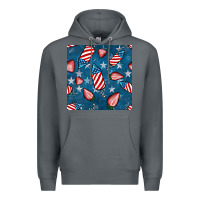 Rock 4th uf july strawberries seamless pattern Premium Hoodie - BundleAndBundleShop