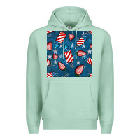 Seafoam 4th uf july strawberries seamless pattern Premium Hoodie - BundleAndBundleShop