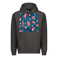 Smoke 4th uf july strawberries seamless pattern Premium Hoodie - BundleAndBundleShop