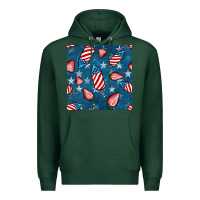Sports Green 4th uf july strawberries seamless pattern Premium Hoodie - BundleAndBundleShop
