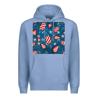 Colony Blue 4th uf july strawberries seamless pattern Premium Hoodie - BundleAndBundleShop