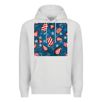 Dove Grey 4th uf july strawberries seamless pattern Premium Hoodie - BundleAndBundleShop