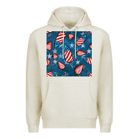 Oatmeal Heather 4th uf july strawberries seamless pattern Premium Hoodie - BundleAndBundleShop