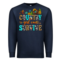 Navy a country girl can survive Premium Sweatshirt - Zillion Design Studio