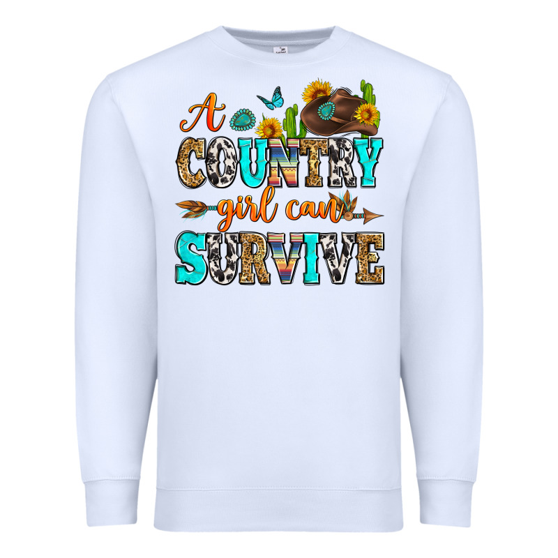 A Country Girl Can Survive Premium Sweatshirt by Zillion Design Studio | Teevron