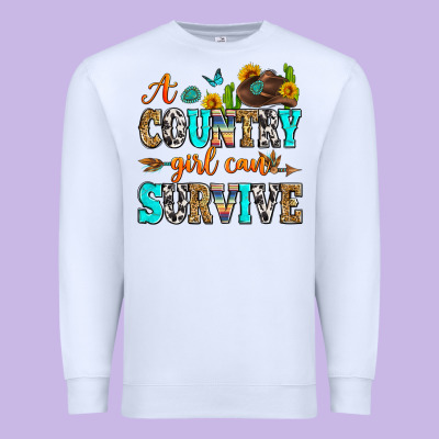 A Country Girl Can Survive Premium Sweatshirt Designed By Zillion Design Studio