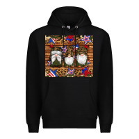 Black camouflage gnomes american flag star leopard Premium Hoodie - Artiststas
