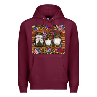Burgundy camouflage gnomes american flag star leopard Premium Hoodie - Artiststas