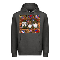 Charcoal Heather camouflage gnomes american flag star leopard Premium Hoodie - Artiststas