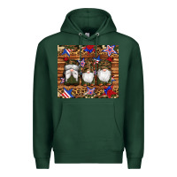Sports Green camouflage gnomes american flag star leopard Premium Hoodie - Artiststas