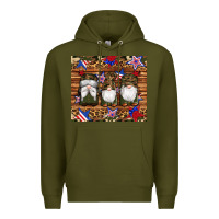 Army Green camouflage gnomes american flag star leopard Premium Hoodie - Artiststas