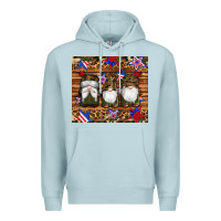 Blue Mist camouflage gnomes american flag star leopard Premium Hoodie - Artiststas