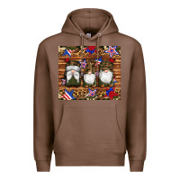 Camouflage Gnomes American Flag Star Leopard Premium Hoodie | Teevron