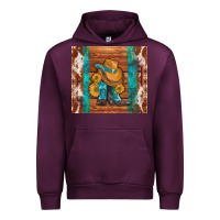 Mauve Wine cowboy boots turquoise aztec cowhide Urban Hoodie - Artiststas