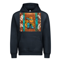 Navy cowboy boots turquoise aztec cowhide Urban Hoodie - Artiststas