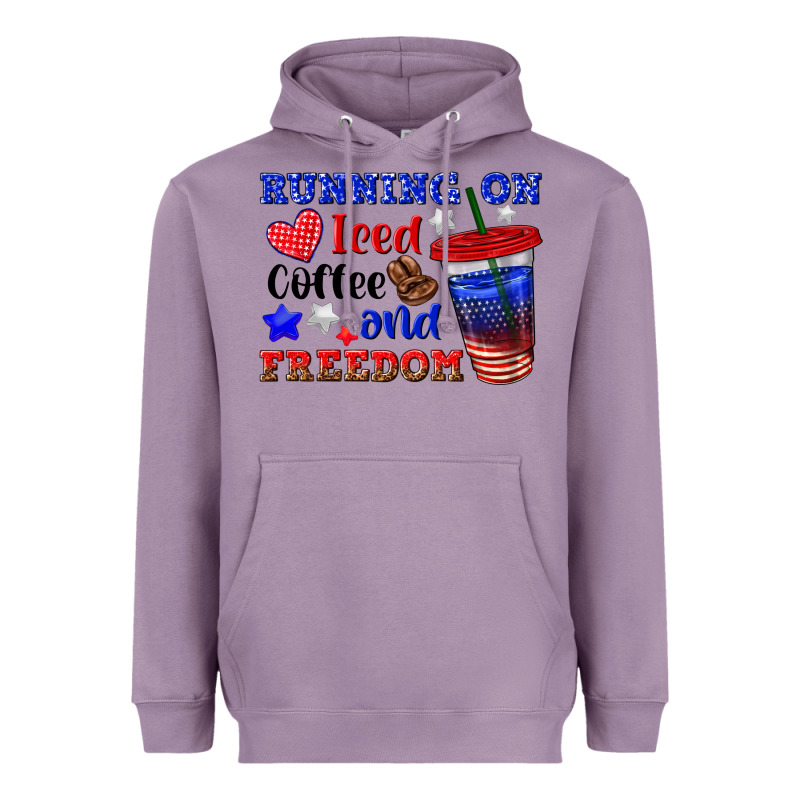 Running On Iced Coffe And Freedom Heavyweight Hoodie by texasbilliewilder | Teevron