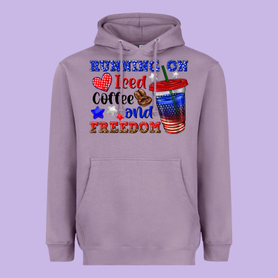 Heavyweight Hoodie running on iced coffe and freedom
