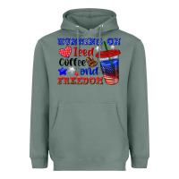 Sage running on iced coffe and freedom Heavyweight Hoodie - texasbilliewilder