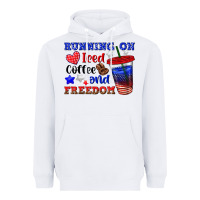 White running on iced coffe and freedom Heavyweight Hoodie - texasbilliewilder