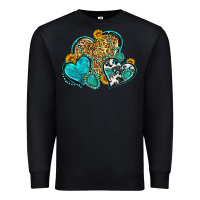 Black western turquoise hearts Premium Sweatshirt - Zillion Design Studio
