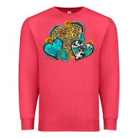 Cardinal western turquoise hearts Premium Sweatshirt - Zillion Design Studio
