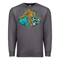 Charcoal Heather western turquoise hearts Premium Sweatshirt - Zillion Design Studio