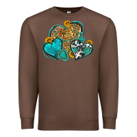 Chestnut western turquoise hearts Premium Sweatshirt - Zillion Design Studio