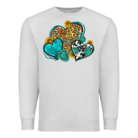 Dove Grey western turquoise hearts Premium Sweatshirt - Zillion Design Studio
