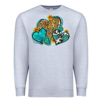 Heather Grey western turquoise hearts Premium Sweatshirt - Zillion Design Studio