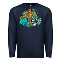 Navy western turquoise hearts Premium Sweatshirt - Zillion Design Studio
