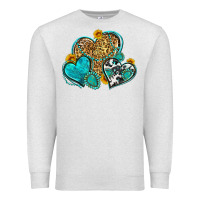 Oatmeal Heather western turquoise hearts Premium Sweatshirt - Zillion Design Studio