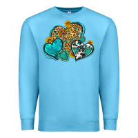 Ocean Blue western turquoise hearts Premium Sweatshirt - Zillion Design Studio