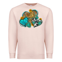 Pale Pink western turquoise hearts Premium Sweatshirt - Zillion Design Studio