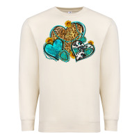 Sandshell western turquoise hearts Premium Sweatshirt - Zillion Design Studio