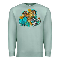 Seafoam western turquoise hearts Premium Sweatshirt - Zillion Design Studio