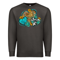 Smoke western turquoise hearts Premium Sweatshirt - Zillion Design Studio