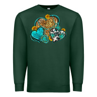 Sports Green western turquoise hearts Premium Sweatshirt - Zillion Design Studio
