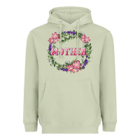 Matcha mother with floral wreath Heavyweight Hoodie - RanaPortraitStore
