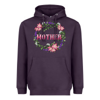 Plum mother with floral wreath Heavyweight Hoodie - RanaPortraitStore