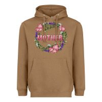 Toasted Coconut mother with floral wreath Heavyweight Hoodie - RanaPortraitStore