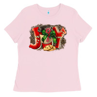 Bubblegum Pink christmas joy coffee Ladies Tee - BarkalooDesign