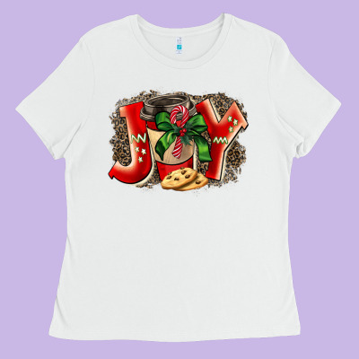 Christmas Joy Coffee Ladies Tee Designed By Barkaloodesign